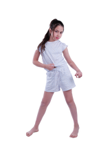 تحميل الصورة إلى عارض المعرض، Girls Short Sleeve Pajama with Shorts - Blue Sun Flower