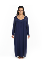 تحميل الصورة إلى عارض المعرض، Women’s Long Sleeve Dress with Ruffles – Blue Depths