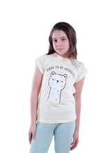 تحميل الصورة إلى عارض المعرض، Girls Short Sleeve Pajama with Rib Legging - Transparent Yellow