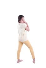تحميل الصورة إلى عارض المعرض، Girls Short Sleeve Pajama with Rib Legging - Transparent Yellow Sun Flower