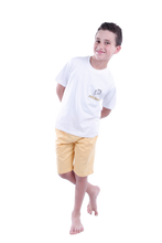 تحميل الصورة إلى عارض المعرض، Boys Short Sleeve Pajama with Shorts - Bright White