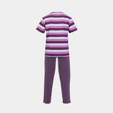 Load image into Gallery viewer, Men Short sleeve Pijama Burgundy pink stripes x Burgundy