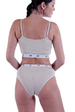 Load image into Gallery viewer, Women Sports Bra, Brown White Plaids