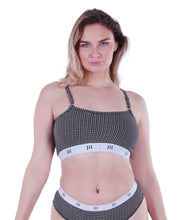 Load image into Gallery viewer, Women Sports Bra, Oatmeal White Plaids