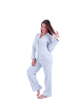 Load image into Gallery viewer, Women LS PAJAMAS WITH BUTTONS