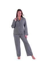 Load image into Gallery viewer, LS PAJAMAS WITH BUTTONS Black Houndstooth