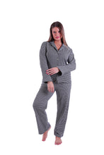 Load image into Gallery viewer, LS PAJAMAS WITH BUTTONS Black Houndstooth