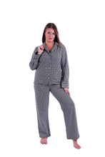 Load image into Gallery viewer, LS PAJAMAS WITH BUTTONS Black Houndstooth