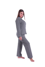 Load image into Gallery viewer, LS PAJAMAS WITH BUTTONS Black Houndstooth