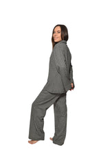 Load image into Gallery viewer, LS PAJAMAS WITH BUTTONS Black Houndstooth
