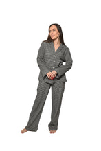 Load image into Gallery viewer, LS PAJAMAS WITH BUTTONS Black Houndstooth