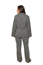 Load image into Gallery viewer, LS PAJAMAS WITH BUTTONS Black Houndstooth