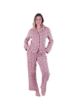 Load image into Gallery viewer, Women LS PAJAMAS WITH BUTTONS ,Red Paisely