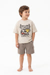 Boys SS Oversize T-Shirt With Short Pajama Set – Marshmallow