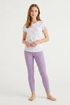 Girls SS T-Shirt With Rib Legging Pajama Set – Lupine Small Flowers