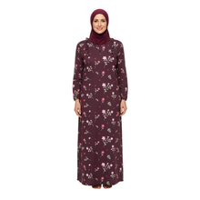 Load image into Gallery viewer, Women LS Dress | Burgundy Flower