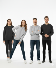 تحميل الصورة إلى عارض المعرض، Crewneck Sweatshirt for Him & Her | Cool Gray & Moonless Night