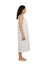 Load image into Gallery viewer, Women’s Sleeveless Woven Dress – White Flying Flower