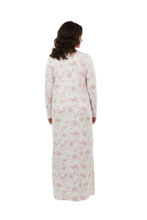 تحميل الصورة إلى عارض المعرض، Women’s 3/4 Sleeve Dress with Gathering – White Flying Flower