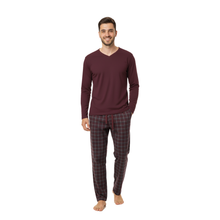Load image into Gallery viewer, Men LS Pajama | Mauve Wine