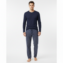 تحميل الصورة إلى عارض المعرض، Men's Cotton-Soft PJ Set, Grey Triangle & Blue Depths