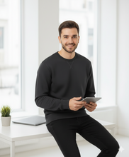 تحميل الصورة إلى عارض المعرض، Crewneck Sweatshirt for Him & Her | Cool Gray & Moonless Night