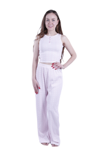 Load image into Gallery viewer, Women Tank Top Rib Pajama - Pink Square Plaids