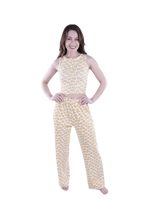 Load image into Gallery viewer, Women Tank Top Rib Pajama - Orange Sunflower