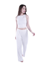 Load image into Gallery viewer, Women Tank Top Rib Pajama - Grey Square Plaids