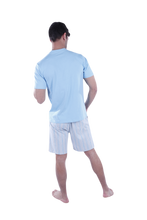 تحميل الصورة إلى عارض المعرض، Men Short Sleeve Pajama with Shorts - Cabana Blue