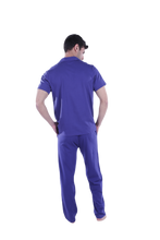 Load image into Gallery viewer, Men Short Sleeve Pajama with Buttons - Blue Depths
