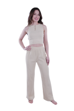 Load image into Gallery viewer, Women Tank Top Rib Pajama - White Cap Gray