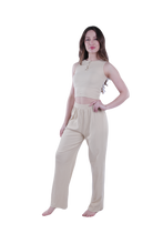 Load image into Gallery viewer, Women Tank Top Rib Pajama - White Cap Gray