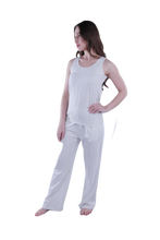 Load image into Gallery viewer, Women Tank Top Pajama - White Yellow Stripes