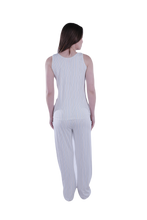 تحميل الصورة إلى عارض المعرض، Women Tank Top Pajama - White Yellow Stripes