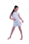 Girls Short Sleeve Pajama with Shorts - Blue Sun Flower
