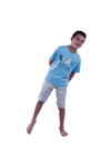 Boys Short Sleeve Pajama with Shorts - Cabana Blue