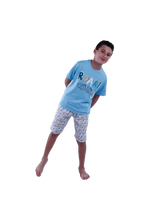 Load image into Gallery viewer, Boys Short Sleeve Pajama with Shorts - Cabana Blue