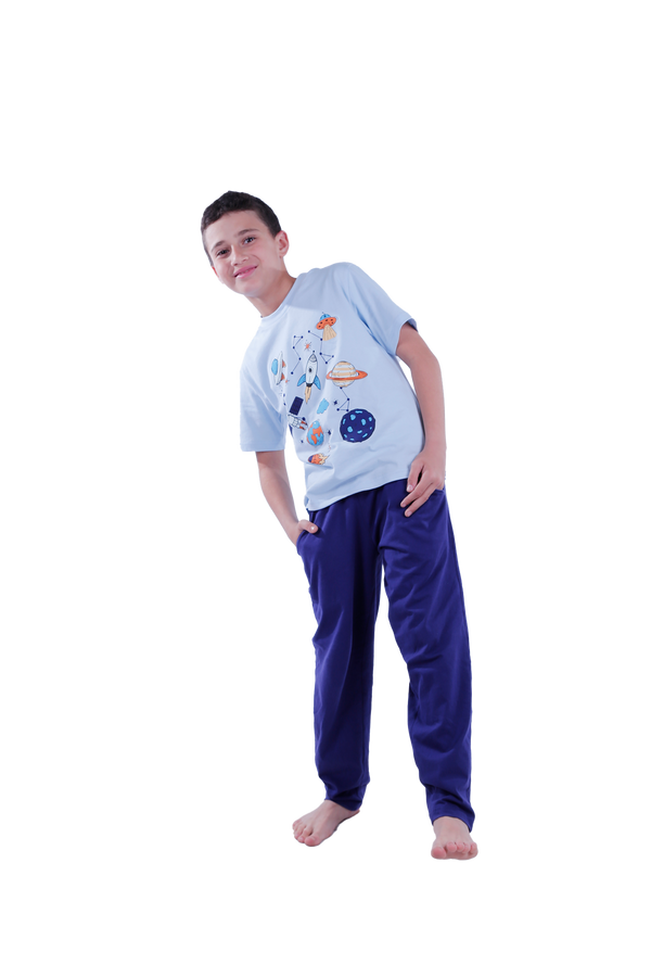 Boys Short Sleeve Pajama with Shorts and Pants