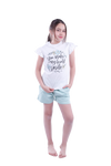 Girls Short Sleeve Pajama with Shorts - Bright White