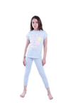 Girls Short Sleeve Pajama with Rib Legging - Nantucket Breeze
