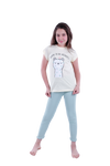 Girls Short Sleeve Pajama with Rib Legging - Transparent Yellow