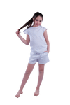 Girls Short Sleeve Pajama with Shorts - Blue Sun Flower