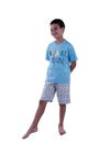 Boys Short Sleeve Pajama with Shorts - Cabana Blue