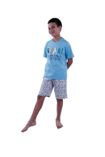 Load image into Gallery viewer, Boys Short Sleeve Pajama with Shorts - Cabana Blue
