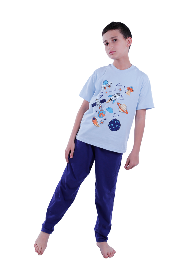 Boys Short Sleeve Pajama with Shorts and Pants