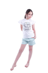 Girls Short Sleeve Pajama with Shorts - Bright White