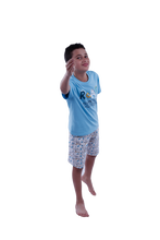 Load image into Gallery viewer, Boys Short Sleeve Pajama with Shorts - Cabana Blue