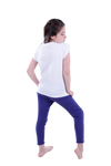 Girls Short Sleeve Pajama with Rib Legging -Bright White
