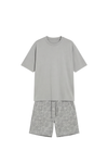 Men Round Neck Cotton Pajama Set – Glacier Gray